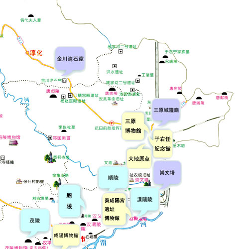 咸陽東南部地図